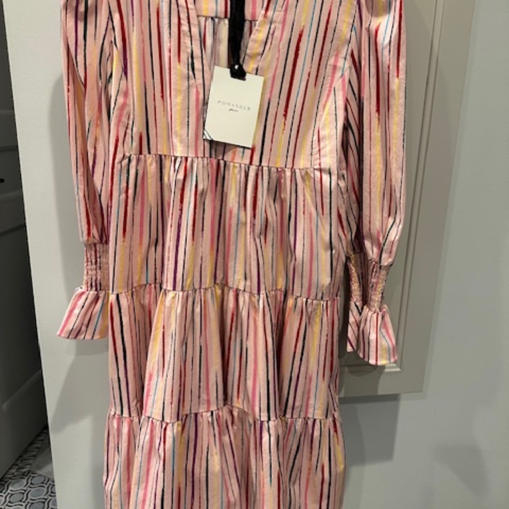 Tuckernuck Pomander Place multi color tiered dress size medium.